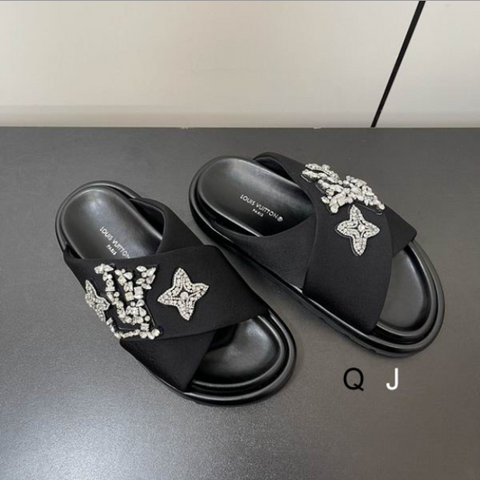 LV Crystal Cross Luxe Slide