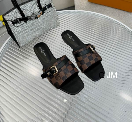 LV Checkered Strap Sandal