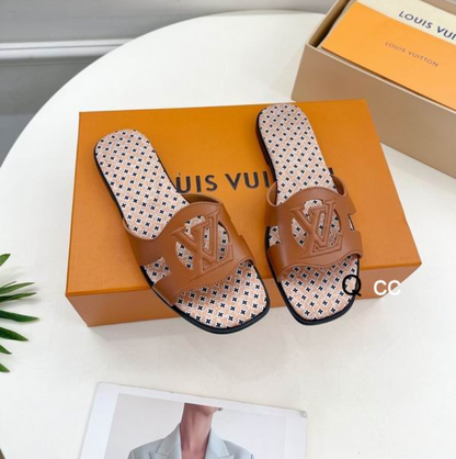 LV Logo Crest Pattern Sandal