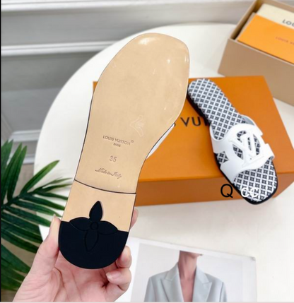 LV Logo Crest Pattern Sandal